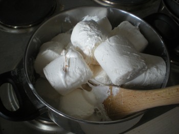 Melting the giant marshmallows