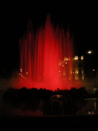 Fountain in red