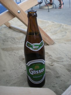 Gösser in the sand